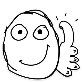 👍 pouce levé, émoticône, positif, mème whatsapp sticker