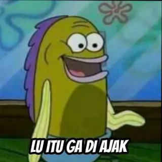 ➖ LU ITU GA DI AJAK spongebob, poisson, dessin animé, mème telegram sticker