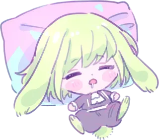 😴 anime, kawaii, sleepy, chibi, cute, tired, pastel, sleeping telegram sticker