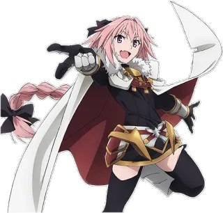 😲 Astolfo Anime, Mangá, Personagem, Cabelo rosa, Sorrindo telegram sticker