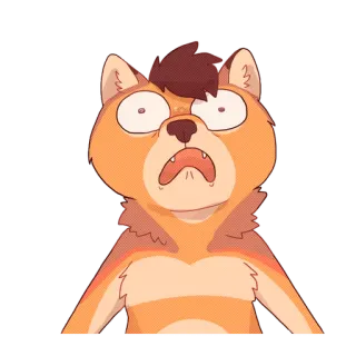 😱 cartoon, shocked, worried, animal, sticker telegram sticker