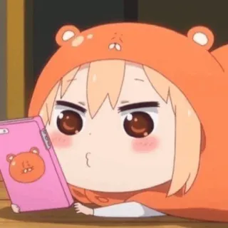 🍯 Umaru Doma Himouto! Umaru-chan 애니메이션, 우마루, 카와이, 귀여운, 만화, 후드티, 폰 whatsapp sticker
