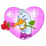 🌹 鸭子, 卡通, 爱心, 爱, 花, 可爱, 搞笑 whatsapp sticker