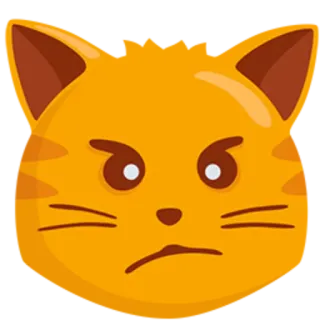 😾 chat, en colère, emoji, dessin animé, félin, agacé telegram sticker