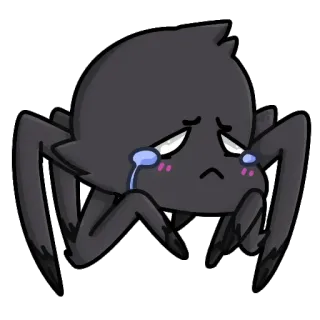 😰 spin, verdrietig, huilen, cartoon, lief, insect, emoji telegram sticker