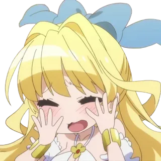 🙈 anime, cartoon, cute, character, blonde hair, girl telegram sticker