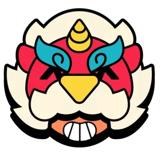 😃 卡通, 角色, 贴纸, 动物, 面具, 狮子 telegram sticker