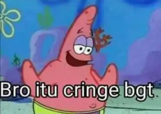 ➖ Patrick Star SpongeBob SquarePants Bro itu cringe bgt Patrick l'étoile, Bob l'éponge, cringe, Meme, Dessin animé telegram sticker