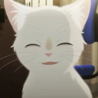 🎗 кот, животное, белый кот, аниме, милый, питомец, каваи telegram sticker
