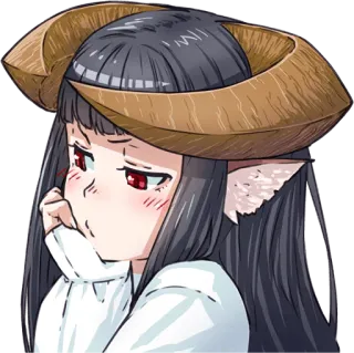 😒 anime, girl, cute, demon, horns, illustration, fantasy telegram sticker