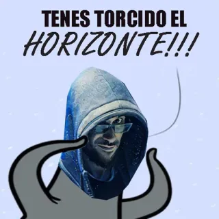 💅 TENES TORCIDO EL HORIZONTE!!! horizon, perspective, spanish, funny, meme telegram sticker