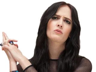 😮 woman, eva green, confused, questioning, doubtful, expression, actress telegram sticker