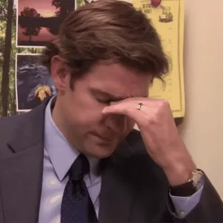 🫣 crying, sad, upset, man, emotional, office, business telegram sticker