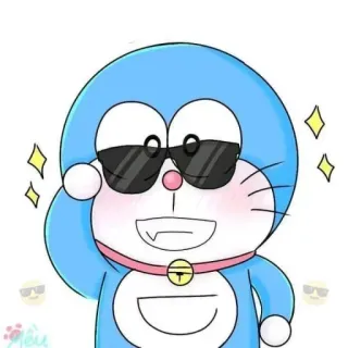 😎 Doraemon Yêu Doraemon, anime, cool, sunglasses, kawaii, happy, manga, character telegram sticker