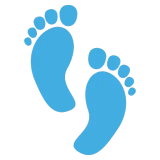 👣 empreintes de pas, pieds, bébé, bambin, marche, traces whatsapp sticker