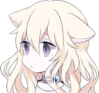 😒 Anime, Katzenmädchen, Chibi, Süß, Kawaii, Manga telegram sticker