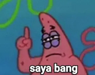 ➖ Patrick Star SpongeBob SquarePants saya bang dessin animé, doigt d'honneur, geste obscène, Patrick l'étoile, Bob l'éponge telegram sticker