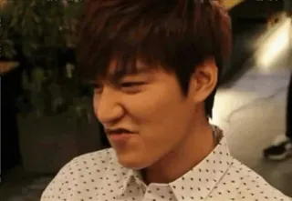😕 Lee Min-ho attore coreano, asiatico, smorfia, celebrità, uomo, faccia buffa telegram sticker