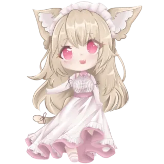 🌸 Anime, Chibi, Gadis kucing, Kawaii, Imut, Karakter, Ilustrasi, Seni digital telegram sticker
