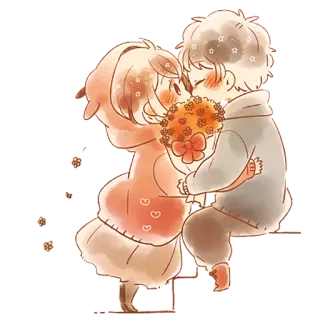 😘 bacio, coppia, carino, amore, fiori, abbraccio telegram sticker
