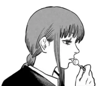 😔 Makima Chainsaw Man anime, manga, Chainsaw Man, Makima, character, lollipop telegram sticker
