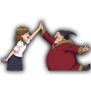 💥 Tos, Anime, Anak sekolah, Sukses, Persetujuan, Perayaan telegram sticker