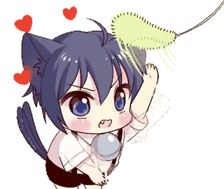 🤩 Anime, Oreilles de chat, Chibi, Mignon, Dessin animé telegram sticker