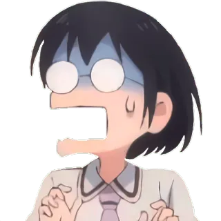🤖 Anime, Desenho animado, Chocado, Surpresa, Expressão, Preocupado telegram sticker