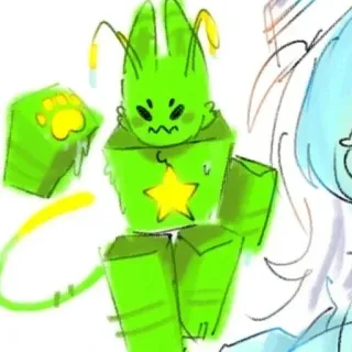❇️ zielony, stworzenie, kreskówka, potwór, obcy, słodki, postać telegram sticker