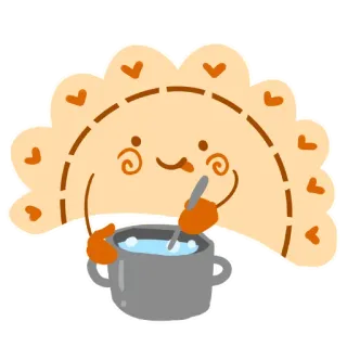 😀 卡通, 饺子, 烹饪, 卡哇伊, 可爱, 食物, 表情符号, 贴纸 telegram sticker
