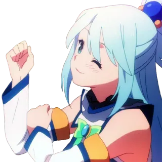 😉 Aqua Konosuba Anime, Konosuba, Aqua, Occhiolino, Carino, Felice telegram sticker