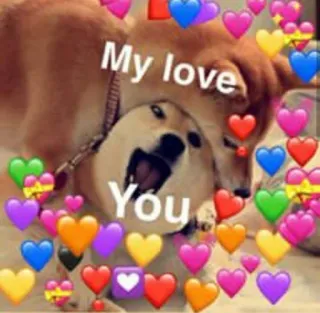 😬 My love
You hond, liefde, harten, schattig, meme telegram sticker