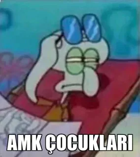 🤔 Squidward Spongebob Squarepants AMK ÇOCUKLARI calamardo, bob esponja, dibujos animados, molesto telegram sticker