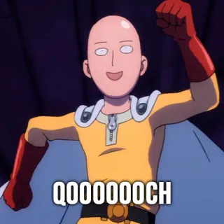 🏃‍♂️ Saitama One-Punch Man QOOOOOOCH Anime, One Punch Man, Saitama, Héros, Parodie, Manga telegram sticker