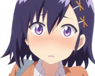 😳 anime, girl, cute, cartoon, blush, embarrassed whatsapp sticker