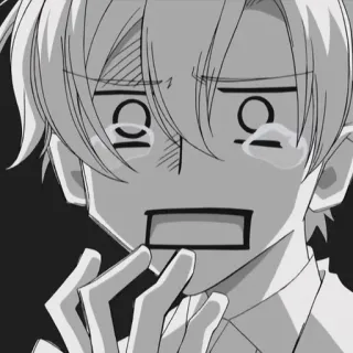 ➖ anime, sad, crying, black and white, manga, emotional telegram sticker