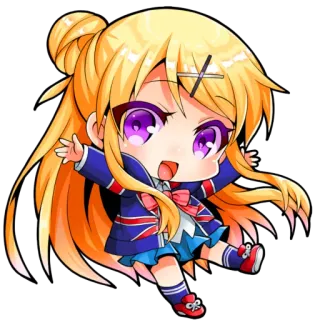 😍 Chibi, Ragazza anime, Carino, Cartone animato, Manga whatsapp sticker