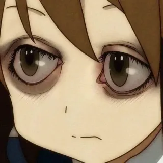 ➖ anime, cartoon, character, tired, exhausted, eyes, sleepy telegram sticker