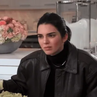 🥤 Kendall Jenner celebridade, pessoa, mulher, retrato, expressão facial, dúvida telegram sticker