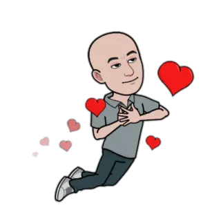 ❤️ Bitmoji, amor, coração, desenho animado, afeição telegram sticker