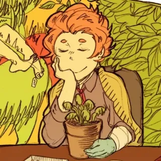 ✂️ Gartenarbeit, Pflanze, Cartoon, Figur, Illustration telegram sticker