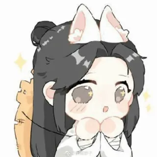 🥢 @芝麻麻薯丸子 anime, kawaii, cartoon, cat ears, cute, digital art telegram sticker