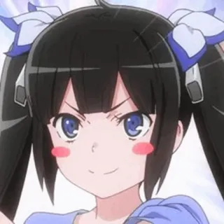 🍷 Hestia Is It Wrong to Try to Pick Up Girls in a Dungeon? anime, hestia, dễ thương, tóc đen, tóc hai chùm telegram sticker