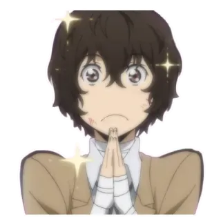 😍 Dazai Osamu Bungou Stray Dogs anime, charakter, dazai osamu, bungou stray dogs, wunsch, niedlich telegram sticker