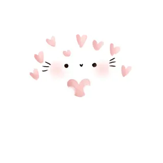❤️ gato, corazones, lindo, kawaii, animal, amor, rosa telegram sticker