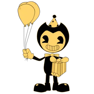 🎈 Bendy Bendy and the Ink Machine Desenho animado, Festa, Balões, Presente, Personagem telegram sticker