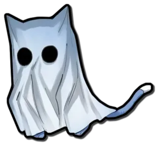 👻 猫, 鬼, 万圣节, 贴纸, 可爱, 动物 telegram sticker