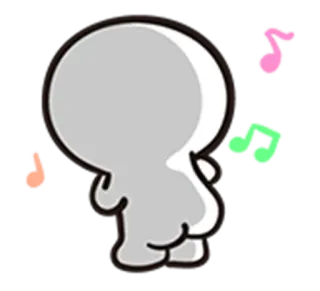 💃 muziek, notitie, cartoon, schattig, personage telegram sticker