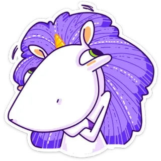 ☺️ kỳ lân, phép thuật, fantasie, màu tím, ngựa, nhãn dán, động vật, phim hoạt hình telegram sticker