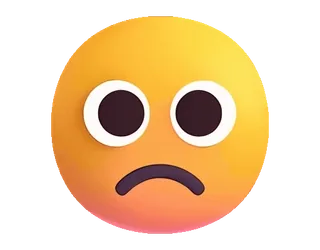 🙁 อีโมจิ, เศร้า, ไม่มีความสุข, หน้า, สีเหลือง, สีหน้า telegram sticker